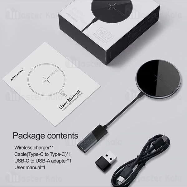 شارژر وایرلس نیلکین Nillkin MagSlim NKT06 Wireless Charger توان 15 وات مخصوص سری آیفون 12