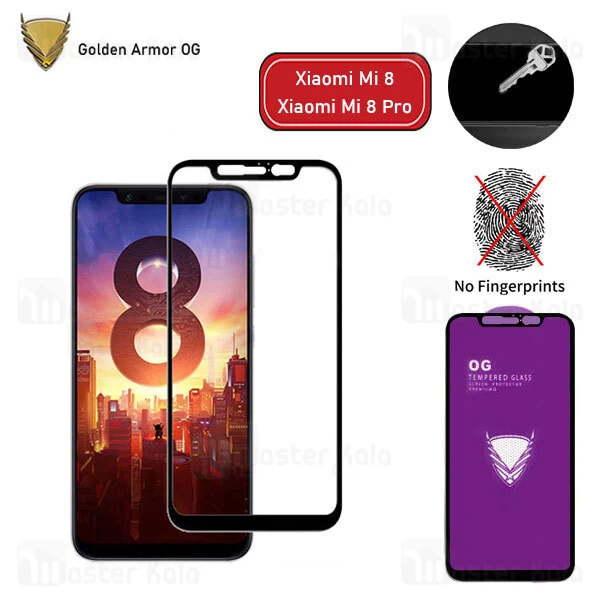محافظ صفحه شیشه ای تمام صفحه تمام چسب OG شیائومی Xiaomi Mi 8 / Mi 8 Pro OG 2.5D Glass