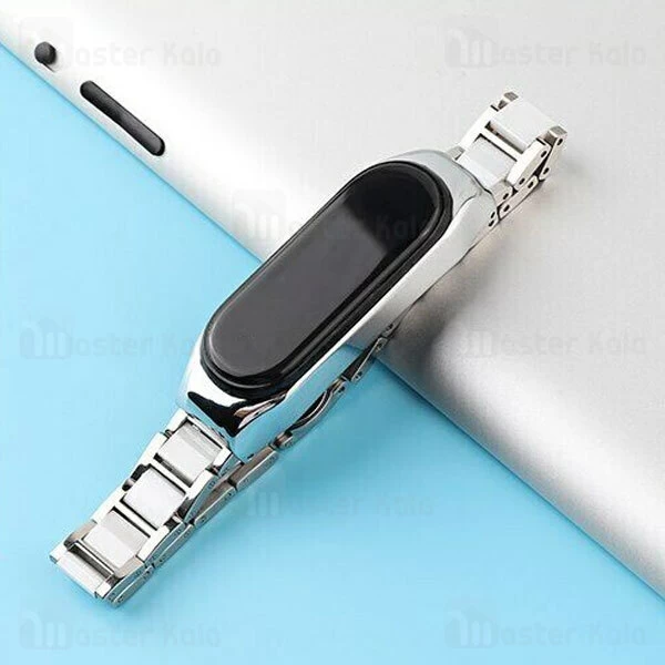 بند فلزی دستبند سلامتی شیائومی Xiaomi Mi Band 5 Stainless Steel Link Strap