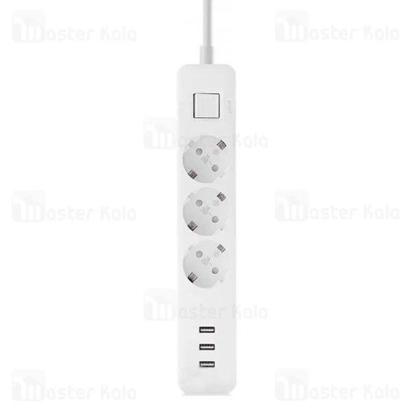 سه راهی برق و شارژر شیائومی Xiaomi Mi Power Strip XMCXB04QM دارای 3 پورت USB