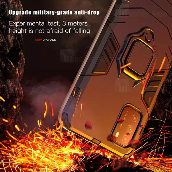 گارد ضد ضربه انگشتی شیائومی Xiaomi Poco M3 Black Panther KEYSION Shockproof Armor Ring