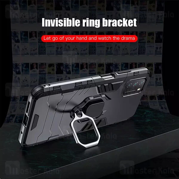 گارد ضد ضربه انگشتی شیائومی Xiaomi Poco M3 Black Panther KEYSION Shockproof Armor Ring