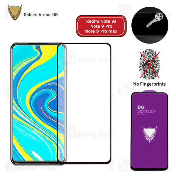 محافظ صفحه شیشه ای تمام صفحه تمام چسب OG شیائومی Xiaomi Redmi Note 9s / Note 9 Pro / Note 9 Pro max OG 2.5D Glass