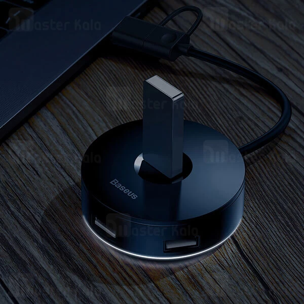 هاب Baseus CAHUB-GB01 Round Box Hub 4 Port Adapter USB 3.0 And Type-C