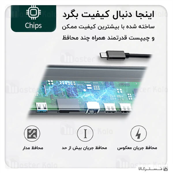 هاب و رم ریدر 10 پورت بیسوس Baseus Enjoyment 10 in 1 Multifunctional Docking Station Stand CATSX-F0G