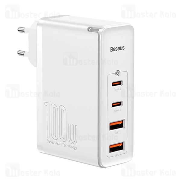 شارژر دیواری فست شارژ Baseus GaN2 Pro Quick Charger 2C+2U CCGAN2P-L01 QC4 PD توان 100 وات همراه کابل