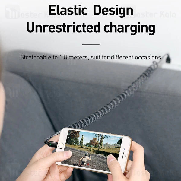 کابل لایتنینگ Mcdodo CA-6410 Omega Series QC4.0 Lightning 2A 1.8m Data Coiled Cable