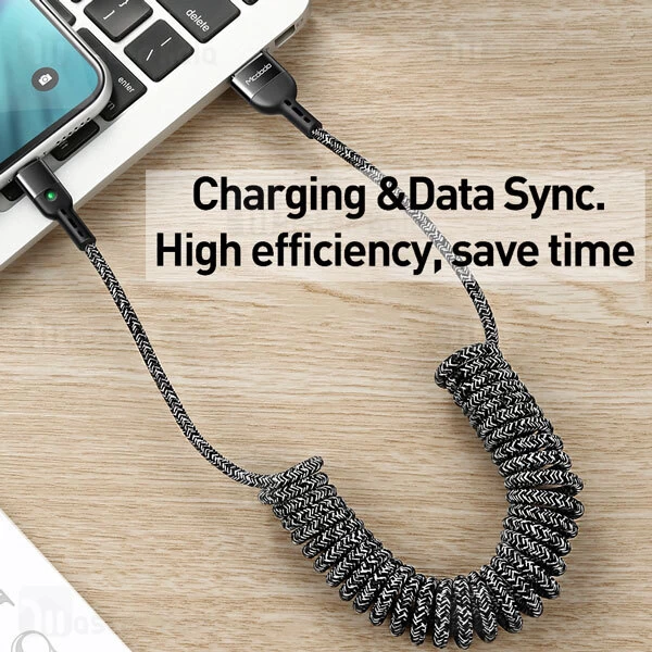 کابل لایتنینگ Mcdodo CA-6410 Omega Series QC4.0 Lightning 2A 1.8m Data Coiled Cable