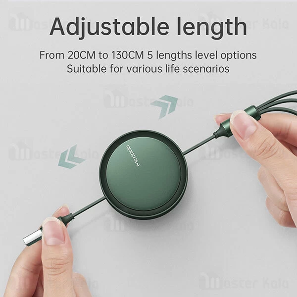 کابل سه سر Mcdodo CA-7250 3-in-1 Rectractable 3A 1.2m