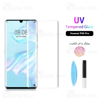 محافظ صفحه شیشه ای تمام صفحه و خمیده یو وی هواوی Huawei P30 Pro UV Nano Glass