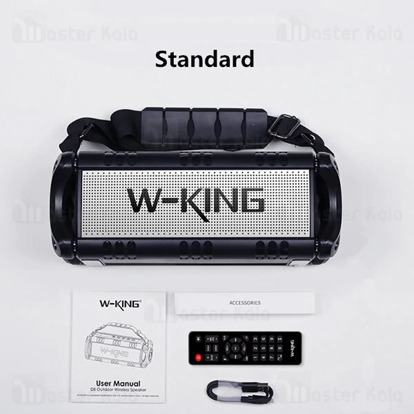 اسپیکر بلوتوث دبلیو کینگ W-King D8 Portable Bluetooth Speaker توان 50 وات فلش خور به همراه ریموت