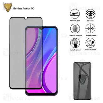 گلس حریم شخصی تمام صفحه تمام چسب شیائومی Xiaomi Redmi 9 Privacy Golden Armor