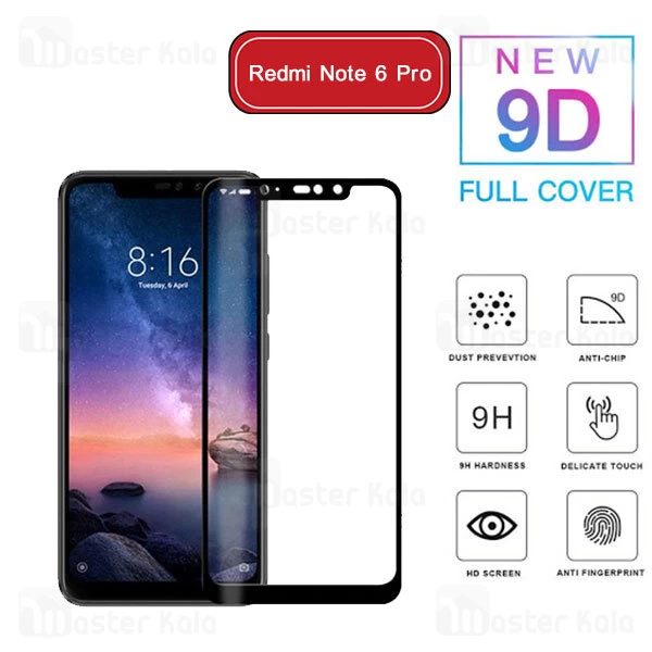 محافظ صفحه شیشه ای تمام صفحه تمام چسب TT برای Xiaomi Redmi Note 6 Pro