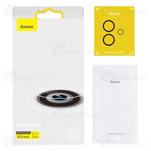 محافظ لنز Baseus SGAPIPH54N-AJT02 0.3mm Full-Frame Camera Lens Protective for Apple iPhone 12 Mini