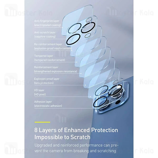 محافظ لنز Baseus SGAPIPH67P-AJT02 0.3mm Full-Frame Camera Lens Protective for Apple iPhone 12 Pro Max