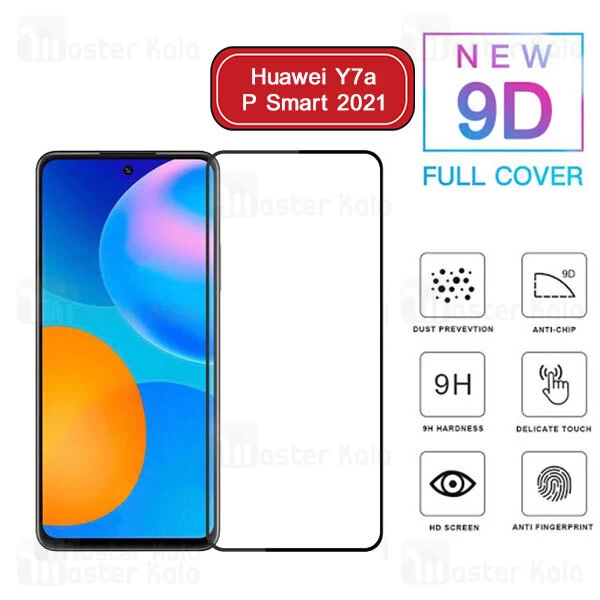 محافظ صفحه شیشه ای تمام صفحه تمام چسب هواوی Huawei Y7a / P Smart 2021 9D Glass