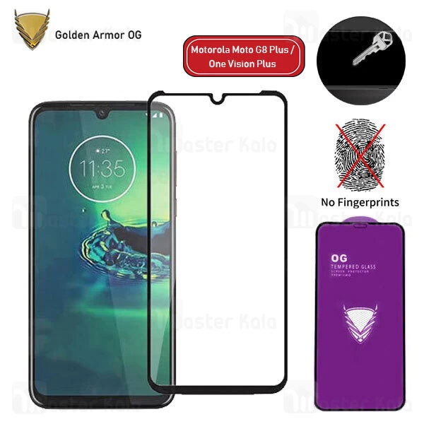 گلس تمام صفحه Motorola Moto G8 Plus / One Vision Plus OG Gold Armor Purple 2.5D Full Screen Protector