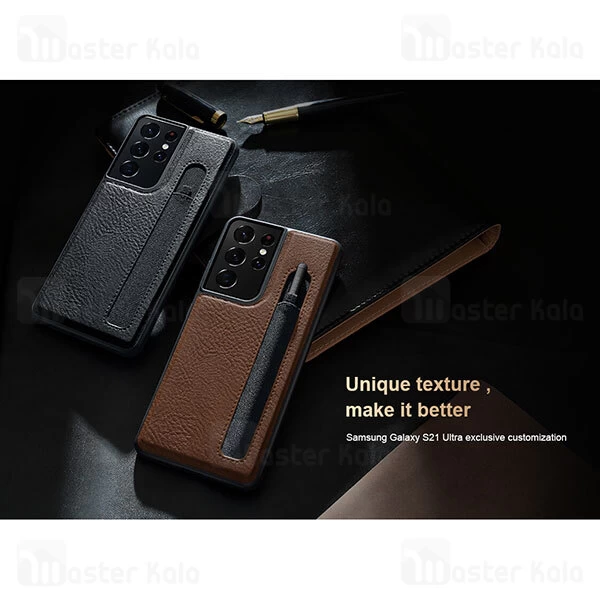 قاب چرمی Samsung Galaxy S21 Ultra Nillkin Aoge Leather Case