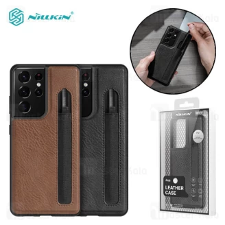 قاب چرمی نیلکین سامسونگ Samsung Galaxy S21 Ultra Nillkin Aoge Leather Cover Case