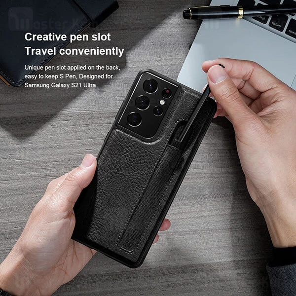 قاب چرمی Samsung Galaxy S21 Ultra Nillkin Aoge Leather Case
