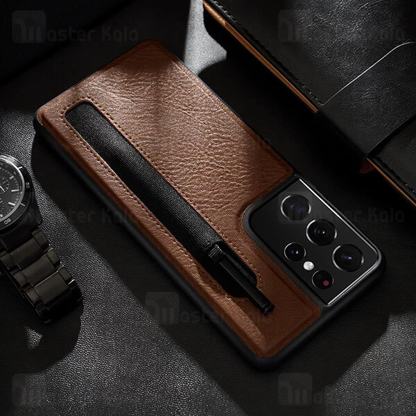 قاب چرمی Samsung Galaxy S21 Ultra Nillkin Aoge Leather Case
