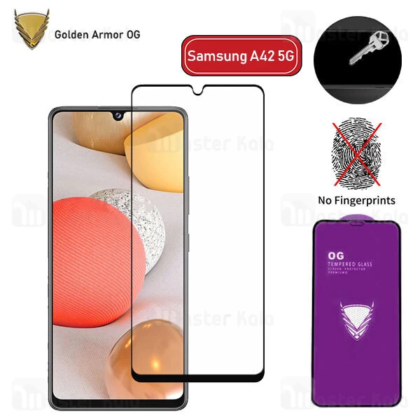 گلس تمام صفحه Samsung A42 5G OG Gold Armor Purple 2.5D Full Screen Protector