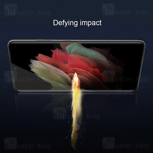 محافظ صفحه شیشه ای دورچسب تمام صفحه نیلکین سامسونگ Samsung Galaxy S21 Ultra 3D CP+ Max