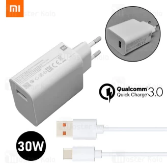شارژر اصلی شیائومی Xiaomi MDY-09-EN QC3.0 توان 30 وات همراه با کابل