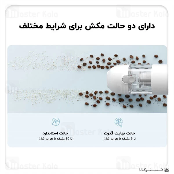 جارو شارژی ماشین شیائومی Xiaomi Mi Vacuum Cleaner Mini 120W 13000Pa توان 120 وات