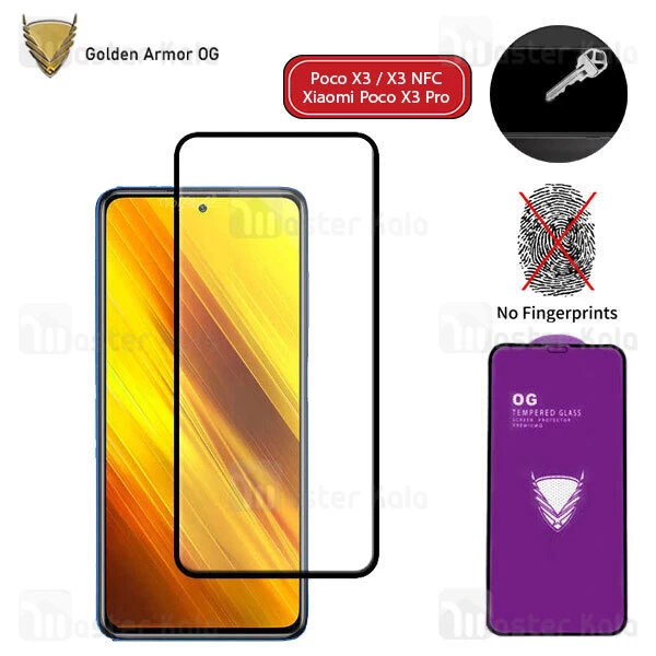 محافظ صفحه شیشه ای تمام صفحه تمام چسب OG شیائومی Xiaomi Poco X3 / X3 NFC / X3 Pro OG 2.5D Glass