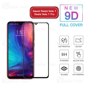 محافظ صفحه شیشه ای تمام صفحه تمام چسب شیائومی Xiaomi Redmi Note 7 / Note 7 Pro 9D Glass