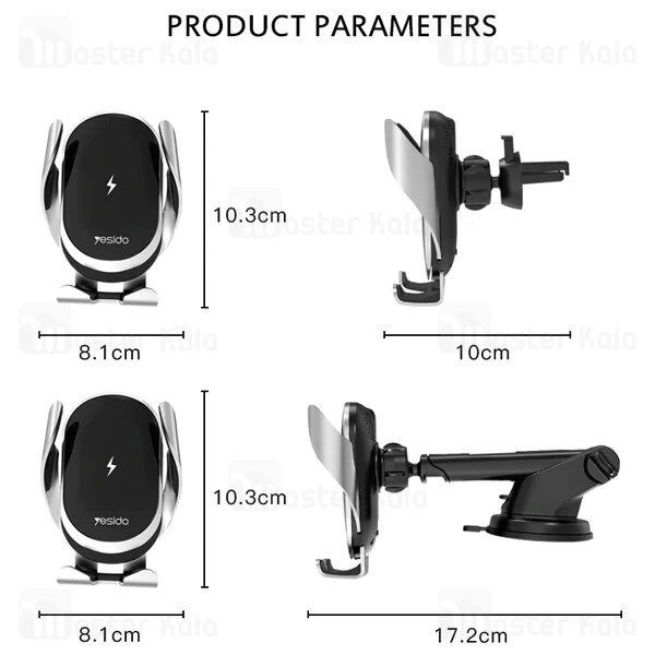 هولدر و شارژر وایرلس چندکاره یسیدو Yesido C78 Wireless Charger Phone Holder توان 15 وات