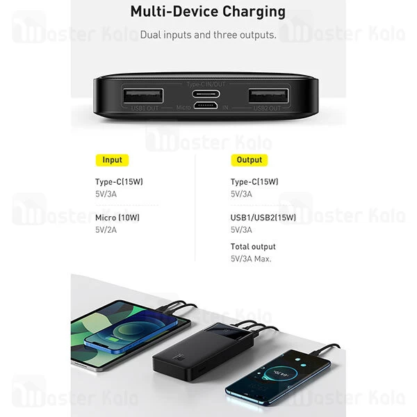 پاوربانک Baseus Bipow Digital Display 20000mAh 15W Power Bank PPBD20 PPDML-J01