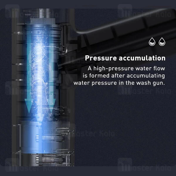 ست نازل و تی شستشوی خودرو Baseus Multifunctional Car Wash Spray Nozzle CRXC01-E01 طول 7.5 متری