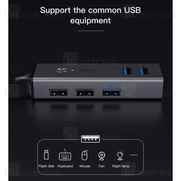 هاب 5 پورت بیسوس Baseus Cube USB to USB3.0 And USB2.0 HUB CAHUB-C0G