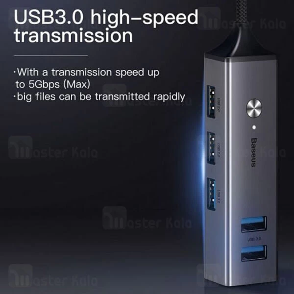 هاب 5 پورت بیسوس Baseus Cube USB to USB3.0 And USB2.0 HUB CAHUB-C0G