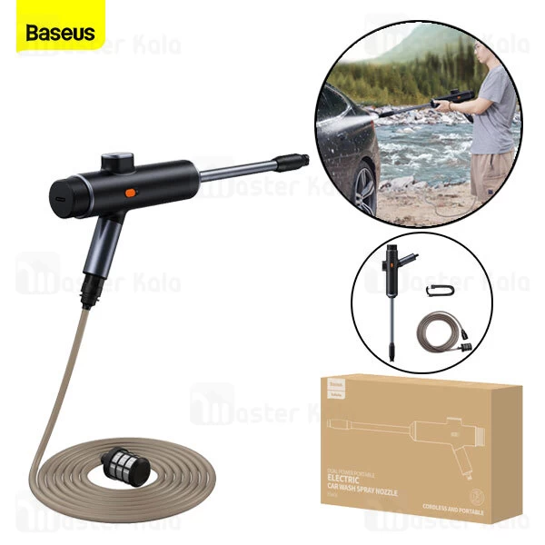 شلنگ و نازل کارواش Baseus Dual Power Portable Electric Car Wash Spray Nozzle Set CRDDSQ-01 3Pcs