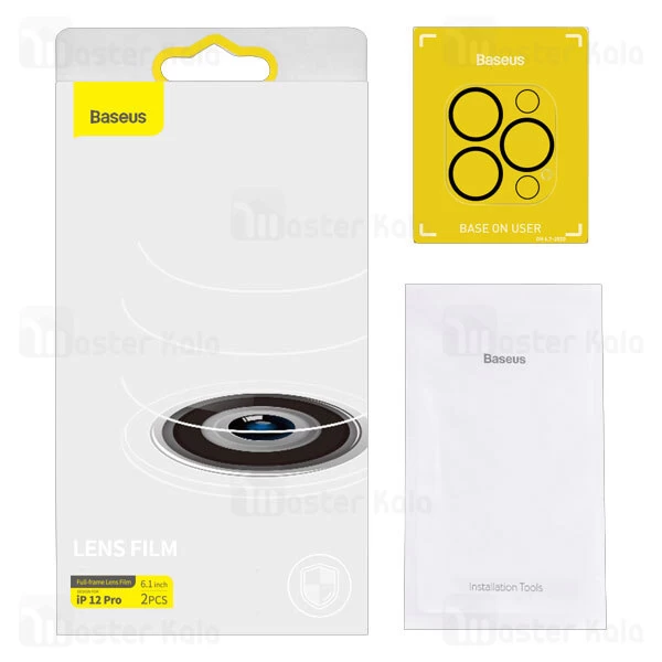 پک 2تایی محافظ لنز دوربین شیشه ای آیفون Baseus Camera Lens iPhone 12 Pro SGAPIPH61P-AJT02