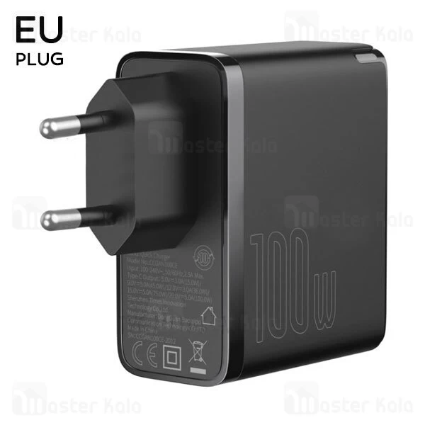 شارژر دیواری Baseus GaN2 Fast Charger 1C 100W Set CN With Mini White Type C to Type C 5A 1.5m Cable
