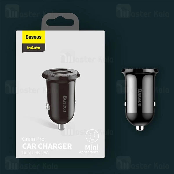 شارژر فندکی بیسوس Baseus Grain Pro Car Charger CCXML-U CCALLP-01 Dual USB 4.8A