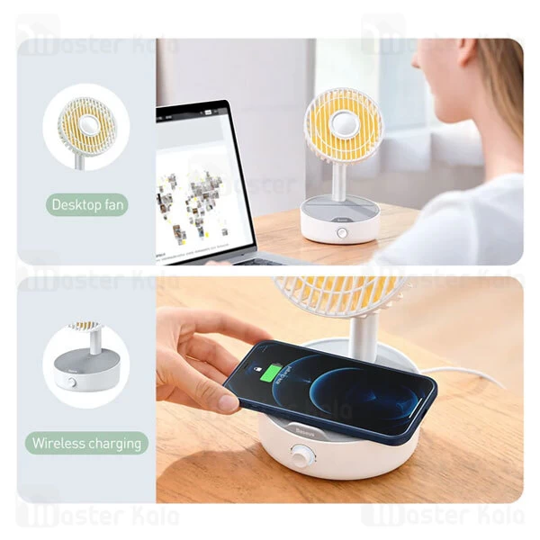 استند و شارژر وایرلس بیسوس Baseus Hermit توان 10 وات دارای پنکه