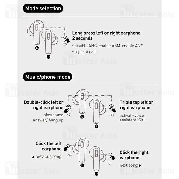 هندزفری بلوتوث Baseus SIMU S2 ANC TWS Bluetooth Earphones NGS2-0G
