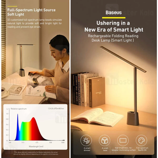 چراغ مطالعه Baseus DGHY-02 Smart Eye Series Full Spectrum Eye-protective Desk Lamp