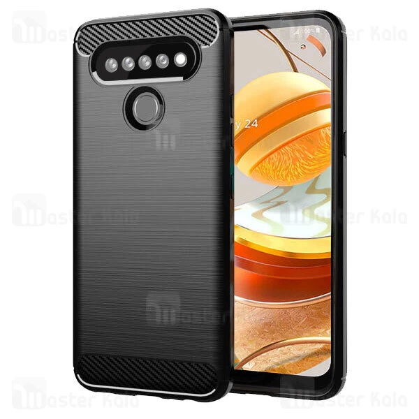 قاب محافظ ژله ای ال جی LG K61 Rugged Armor Fiber Carbon