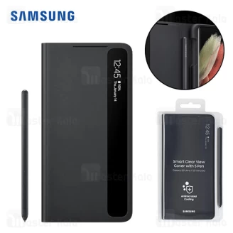 کیف هوشمند اصلی سامسونگ Samsung Galaxy S21 Ultra Smart Clear View Cover With Pen همراه با قلم S Pen