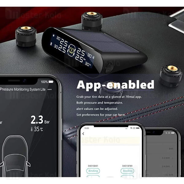سنسور باد و دمای لاستیک شیائومی Xiaomi 70Mai Midrive T02 Tire Pressure Monitoring System Lite
