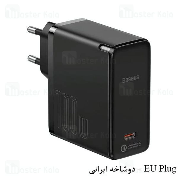 شارژر دیواری Baseus GaN2 Fast Charger 1C 100W Set CN With Mini White Type C to Type C 5A 1.5m Cable