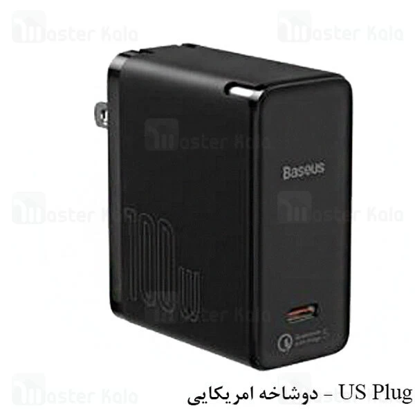 شارژر دیواری Baseus GaN2 Fast Charger 1C 100W Set CN With Mini White Type C to Type C 5A 1.5m Cable