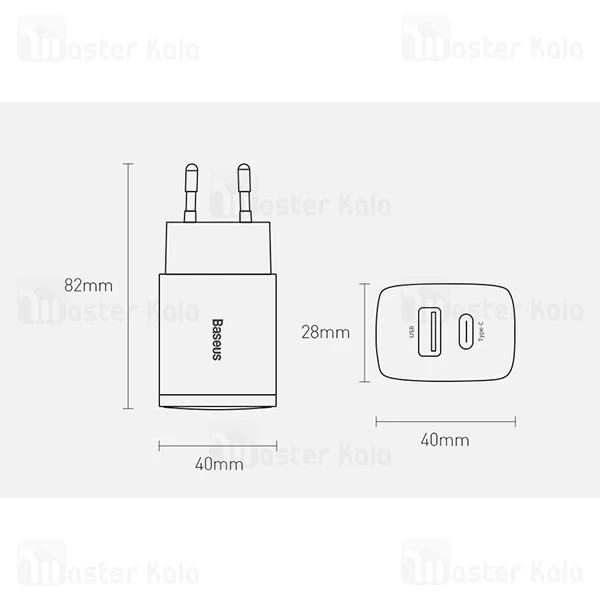 شارژر دیواری Baseus Compact Quick Charger U+C 20W CCCP20UE CCXJ-B01