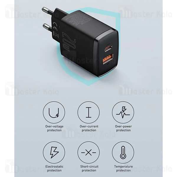 شارژر دیواری Baseus Compact Quick Charger U+C 20W CCCP20UE CCXJ-B01